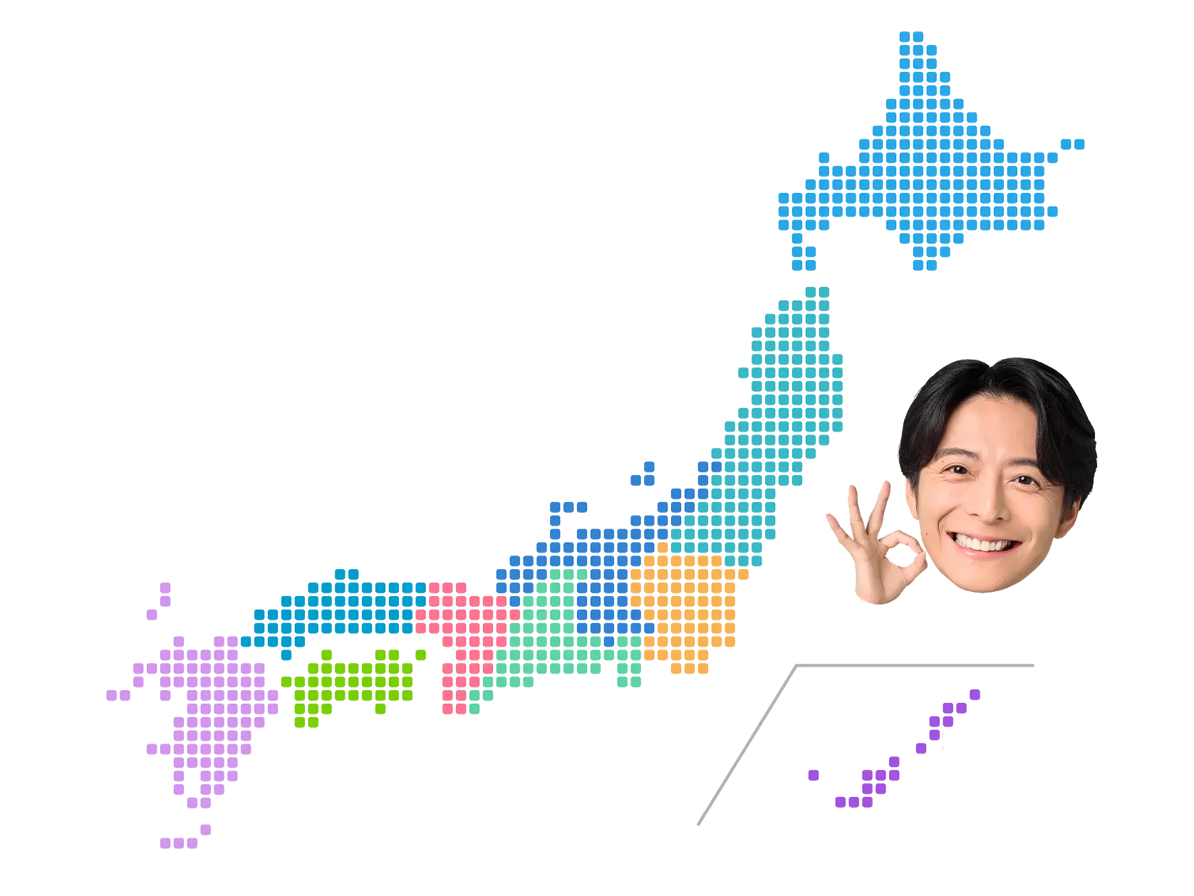 関東・関西・九州を拠点とした全国対応エリアのイメージ